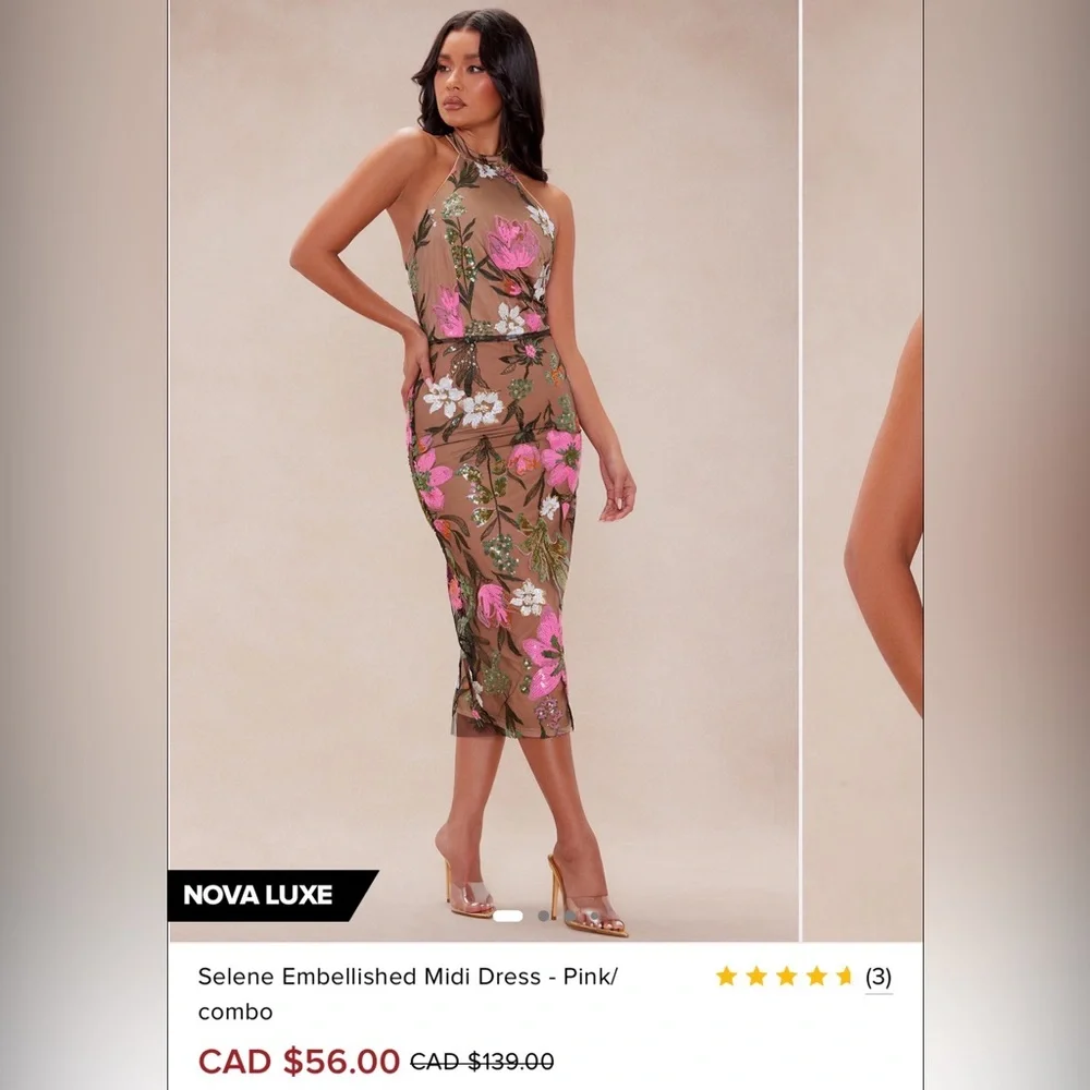 Fashion Nova Luxe Selene Midi Dress S - Picture 6 of 7